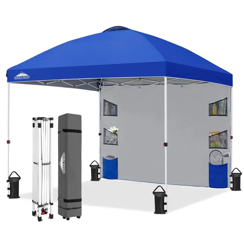 10 Ft X 10 Ft Instant Pop-Up Canopy Tent With Full-Side Enclosure 1
