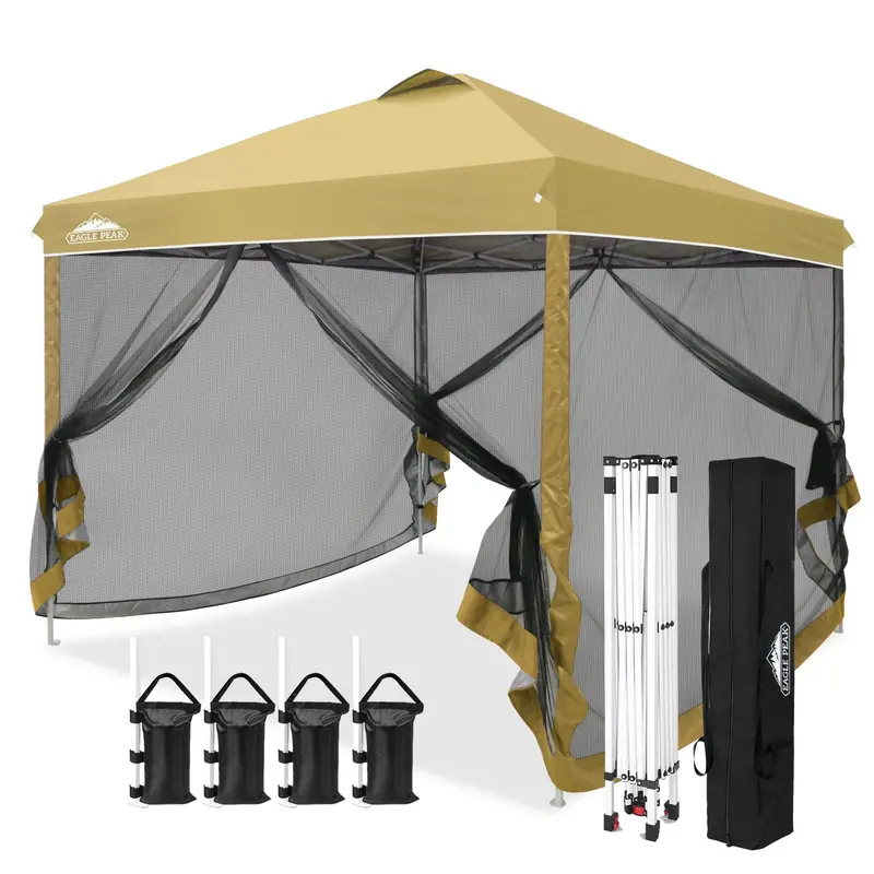 10X10 Pop-Up Canopy Tent With Integrated Mesh Netting Side Walls 2
