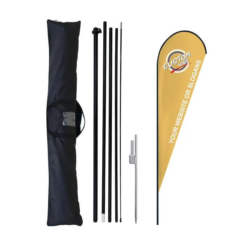 12.5-Foot Personalized Teardrop Flag + Ground Spike Base 1