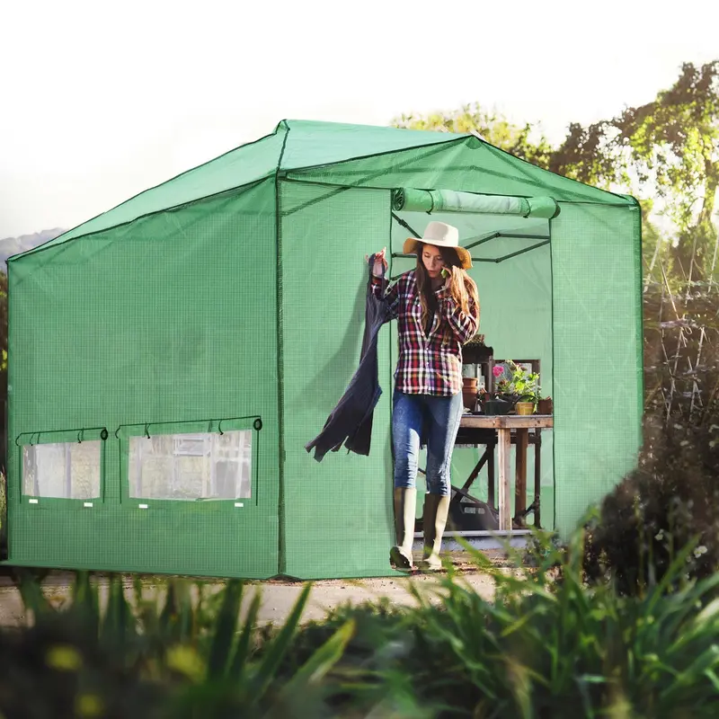 12 Ft × 8 Ft Large Pop-Up Greenhouse – Spacious Walk-In Design 1