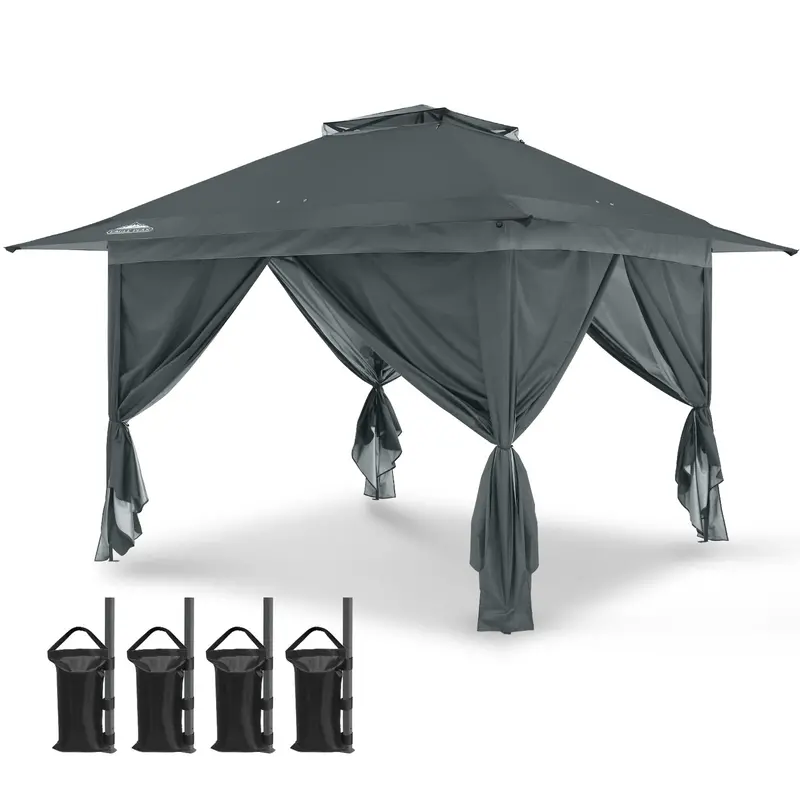 13X13 Ft Pop-Up Gazebo With Four Enclosed Wall Panels 1