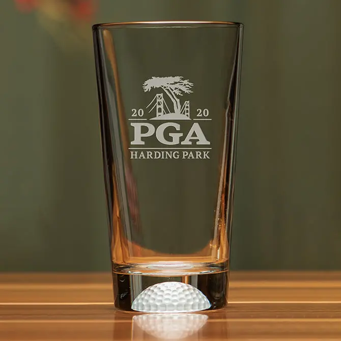 16 Oz Frosted Golf Ball Bottom Ale Glass 1