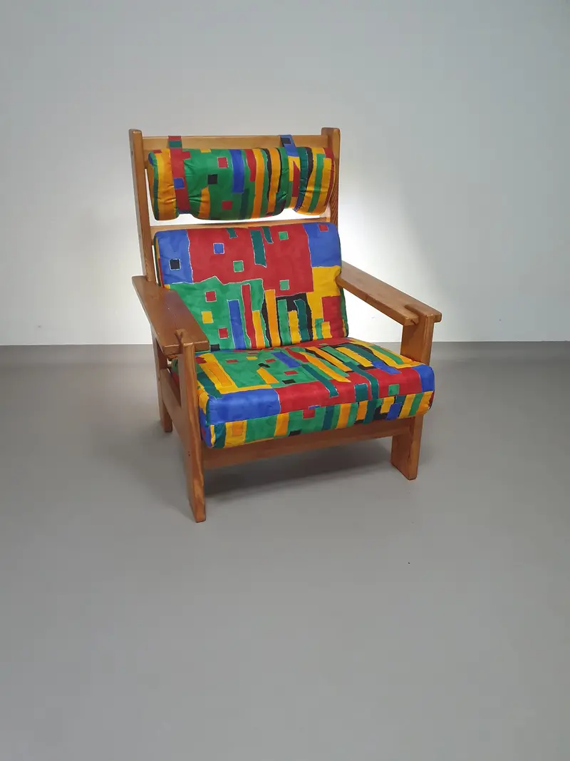 1960S French Pine Easy Chair – Original Finish, Unattributed Designer 1
