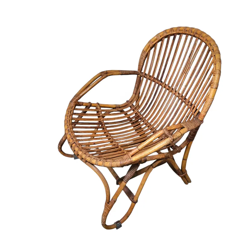 1970S Bamboo Lounge Chair – Organic Mid-Century Modern Seating 1