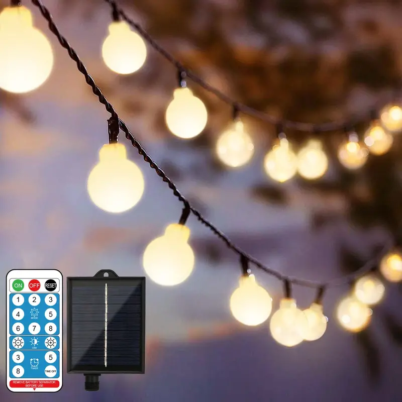39-Foot Solar Globe String Lights — 100 Leds, Remote-Controlled, 8 Modes, Indoor/Outdoor Use 1