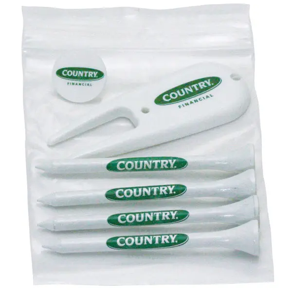 4-Piece Golf Tee Set With Ball Marker & Divot Tool 1