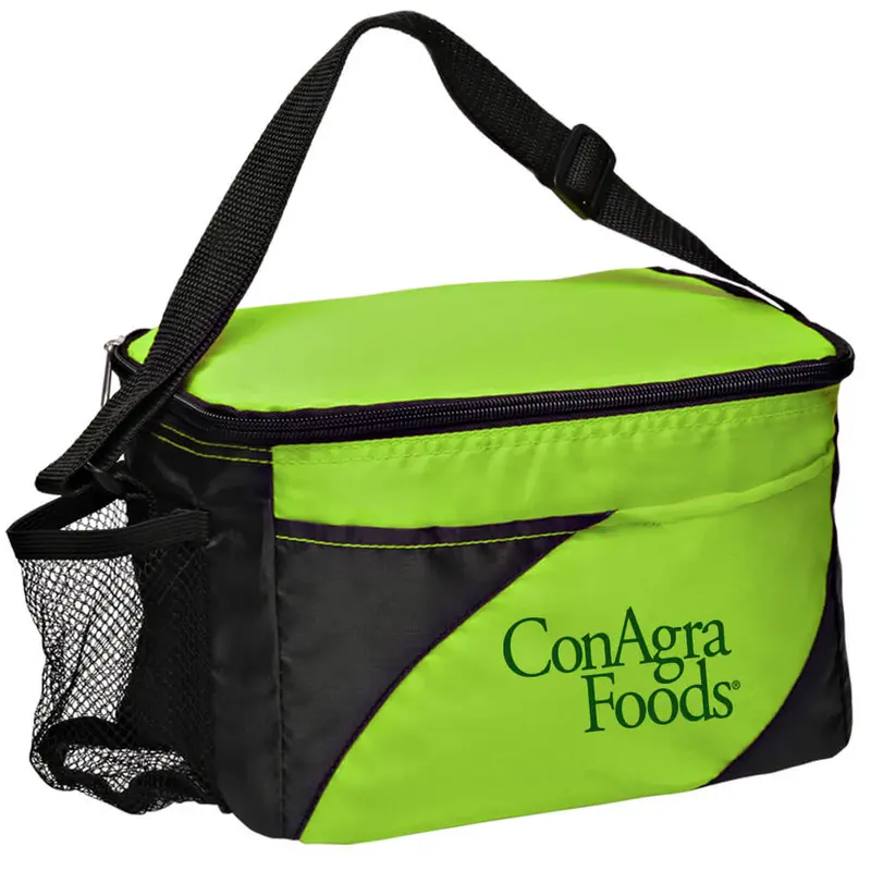 6-Can Insulated Cooler With Breathable Mesh Bottle Holder And Adjustable Strap 1