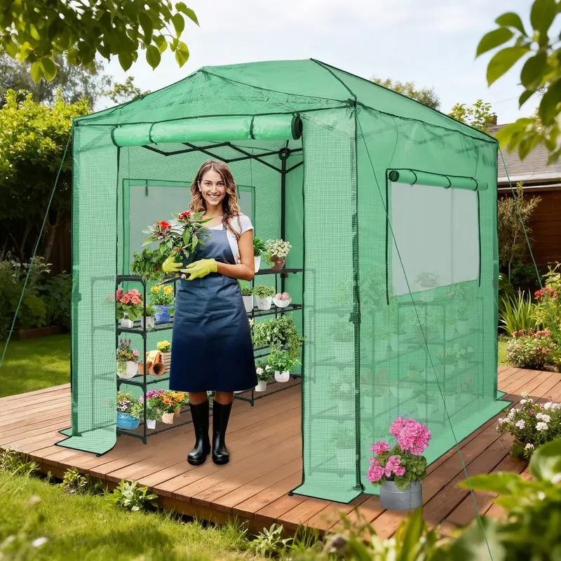 8 Ft X 6 Ft Instant Pop-Up Greenhouse – Tool-Free Assembly 1