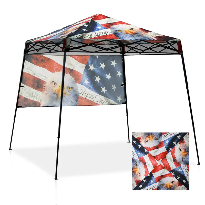 8 Ft X 8 Ft Pop-Up Canopy Tent With Sidewalls – Backpack Portable Design, Custom-Printed Fabric 4