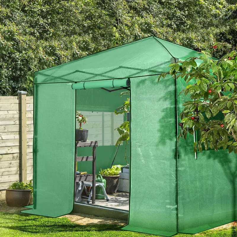 8 Ft X 8 Ft Portable Walk-In Greenhouse With Ventilation System 1
