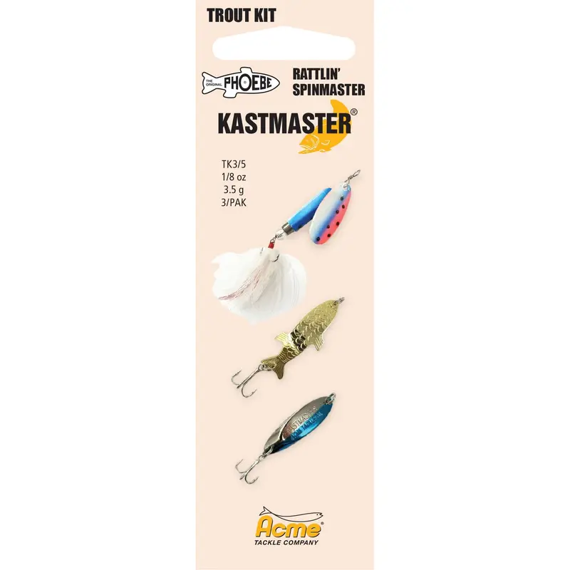 Acme Trout Spoon Lure Multipack – 1/8-Ounce Painted, 3-Pack 1