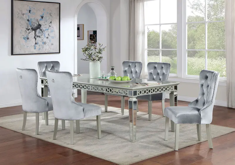 Adalia 7-Piece Dining Set – Rectangular Table With Six Chairs (Cm3241Sv-T-7Pc) 1