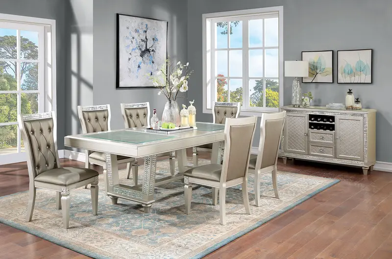 Adelina 7-Piece Dining Set – Rectangular Table With Six Chairs (Cm3158T-7Pc) 1