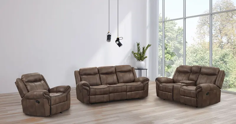 Agata Motion Sofa And Loveseat Set By Furniture Of America (Nx6001Br-2Pc) 1