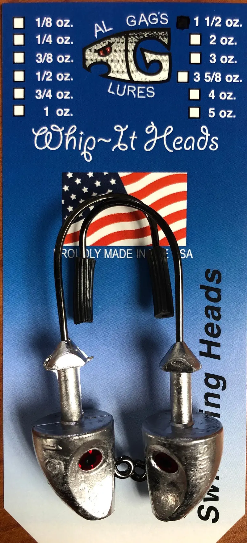 Al Gags Underspin Jig Head – 1-Ounce, Pack Of 2 1