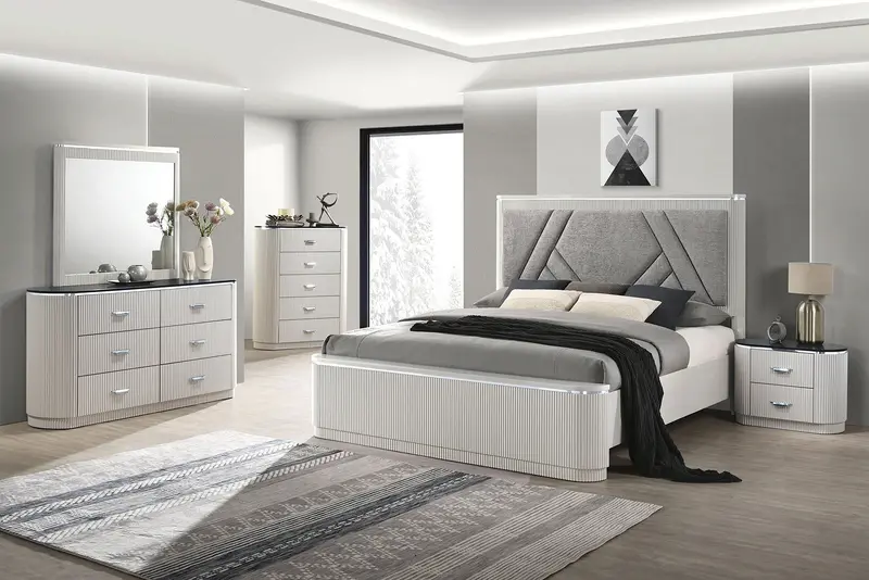 Aldgate 5-Piece Queen Bedroom Group With Storage Chest (Fm7244Gy-Q-5Pc-Chest) 1