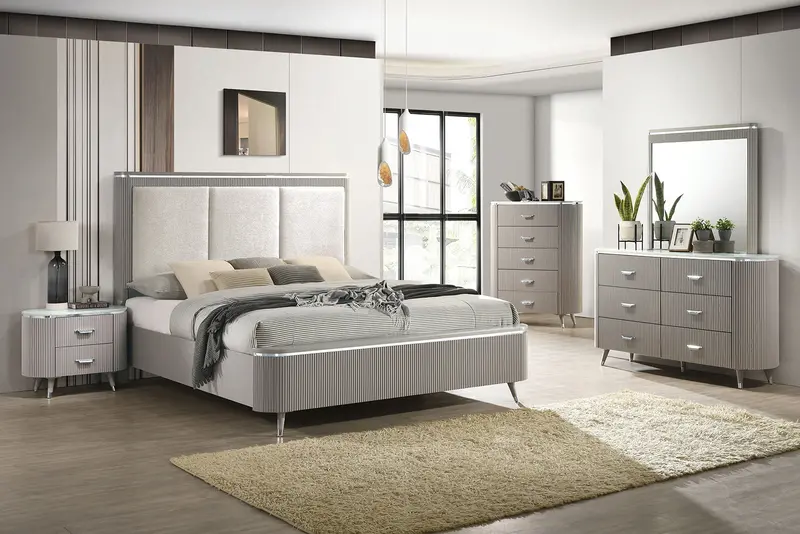 Aldrige 4-Piece Queen Bedroom Set – Furniture Of America (Fm7243Gy-Q-4Pc) 1