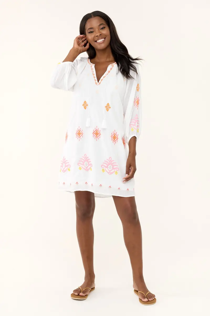 Alisha Lightweight Summer Dress In Pure White 1