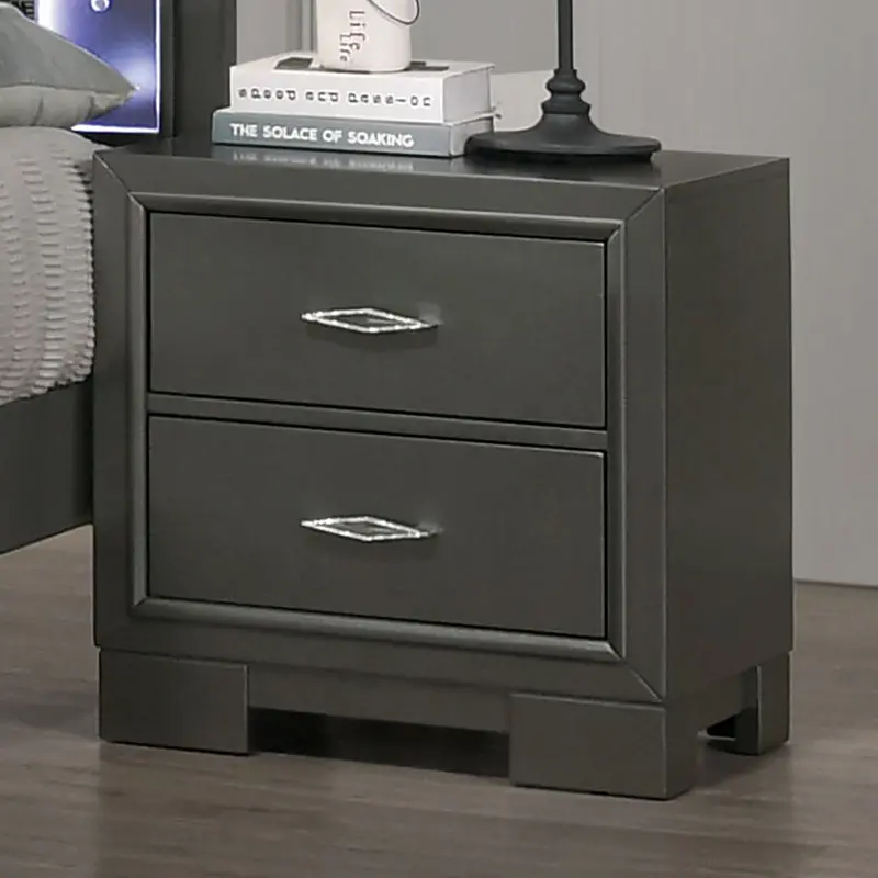 Alison Gray Nightstand With Open Shelf And Drawer By Furniture Of America (Cm7416Gy-N) 1