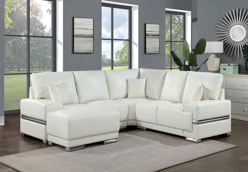 Althea White Modular Sectional Sofa By Furniture Of America 1