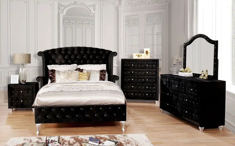 Alzir 5-Piece Queen Bedroom Group Including Chest (Cm7150Bk-Q-5Pc-Chest) 1