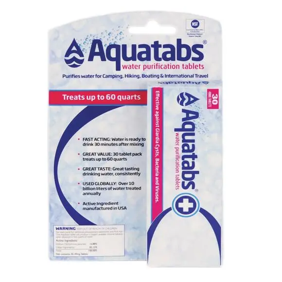 Aquatabs Water Purification Tablets – 30-Count Emergency Pack 1
