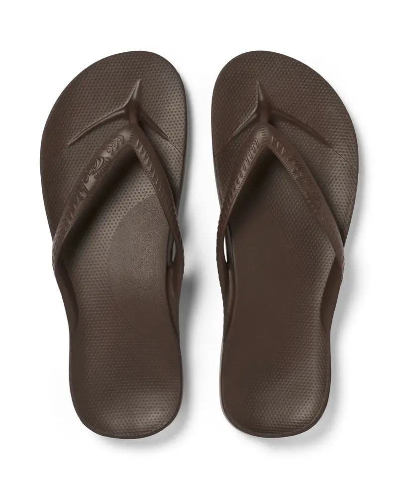 Archie Minimalist Thong Sandals In Chocolate Brown 1