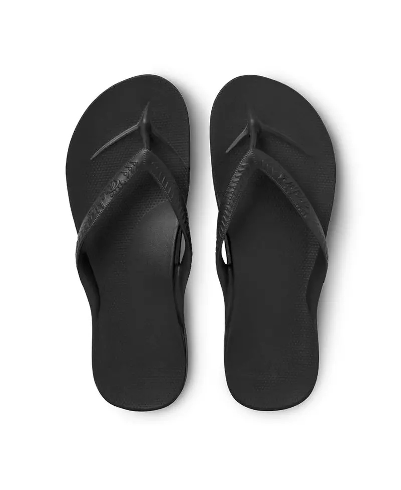 Archies Thong Sandals In Bold Black 1