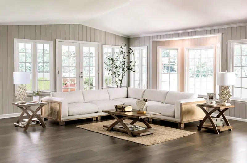 Arendal Charcoal Sectional Sofa By Furniture Of America 1