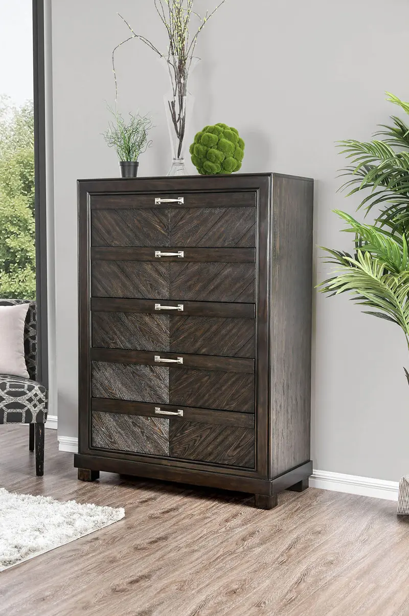 Argyros Dark Gray 7-Drawer Vertical Chest By Furniture Of America (Cm7315C) 1