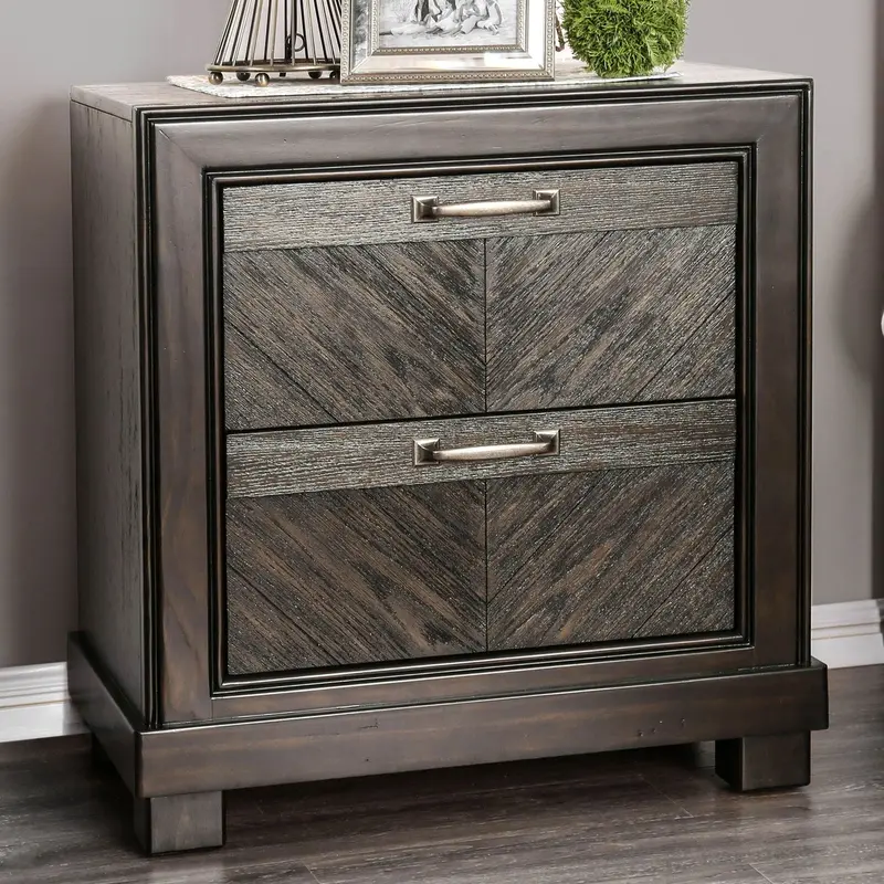 Argyros Dark Gray Nightstand With Drawer By Furniture Of America (Cm7315N) 1