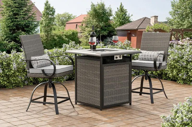Arosa 3-Piece Fire Pit Counter-Height Outdoor Set 1