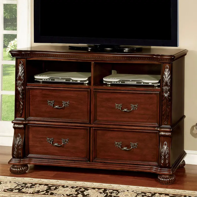 Arthur Rustic Brown Media Chest With Tv Storage By Furniture Of America (Cm7587Tv) 1