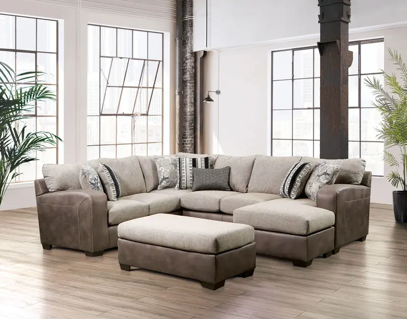 Ashenweald Beige Sectional Sofa By Furniture Of America 1