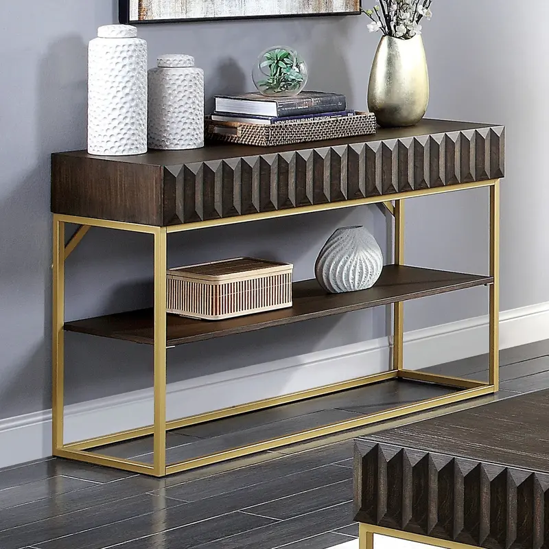 Augsburg Sofa Table – Walnut-Look Living Room Console Table By Furniture Of America (Cm4545Wn-S) 1