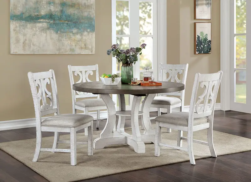 Auletta Round Dining Table – Furniture Of America (Cm3417Gy-Rt) 1