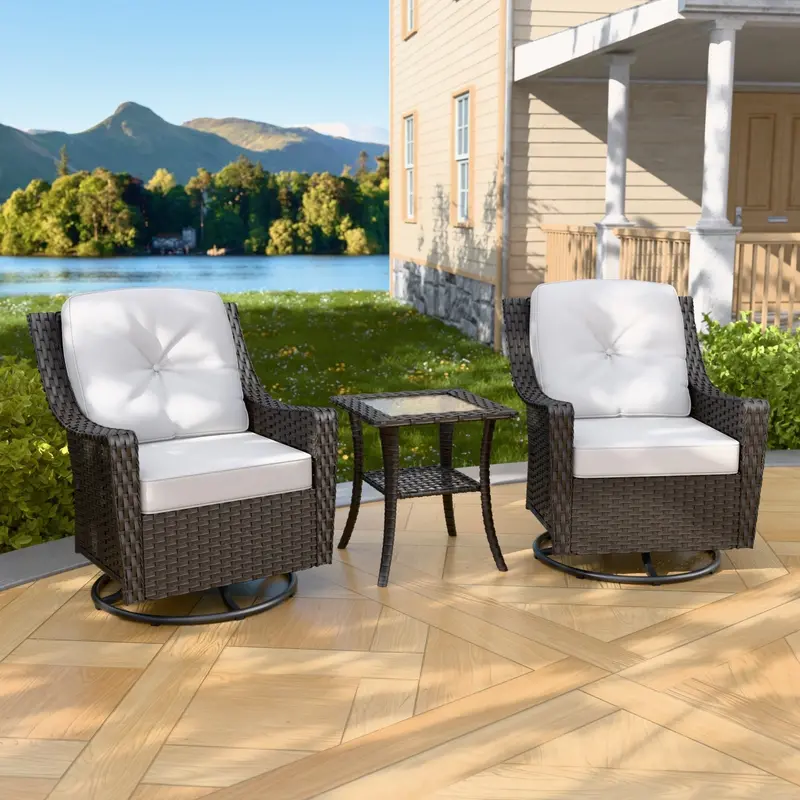 Azure Bay 3-Piece Wicker Bistro Set For Small Outdoor Spaces 1