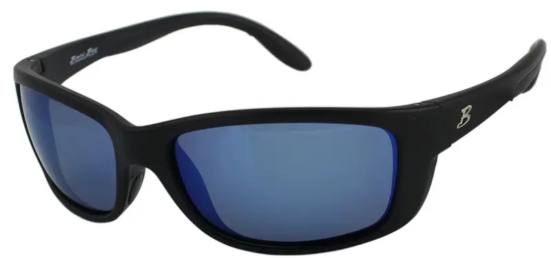 B.B. Outdoor Optics Matte Black Sunglasses With Smoke/Blue Lenses 1