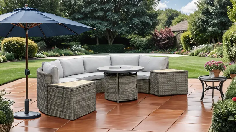 Barbuda 6-Piece Fire Pit Patio Conversation Set 1