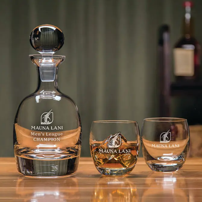 Barrel-Style Glass Decanter Set 1