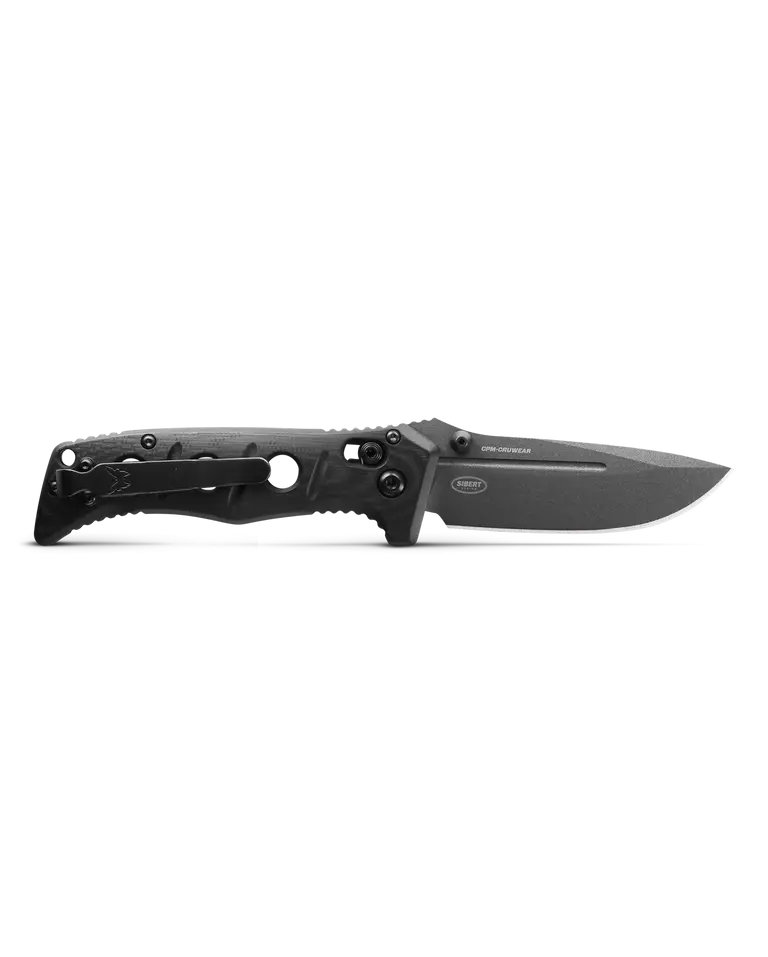 Benchmade Sibert Mini Adamas Pocket Knife – Black Handle With Axis Deployment 1