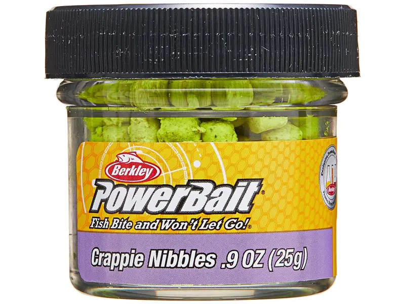 Berkley Powerbait Crappie Nibbles – Chartreuse Scented Dough Bait 1