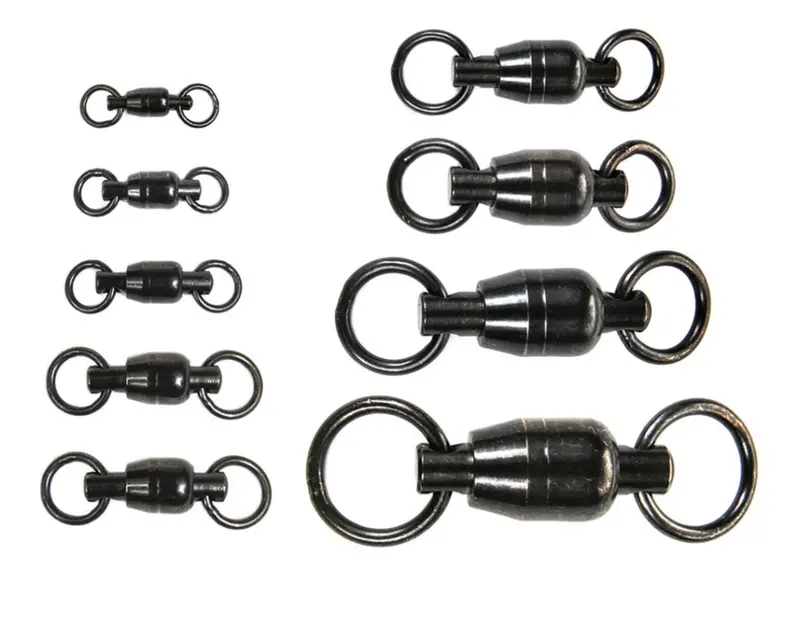 Billfisher Black Ball Bearing Swivels – 2-Ring, 260 Lb Test, 4-Pack 1