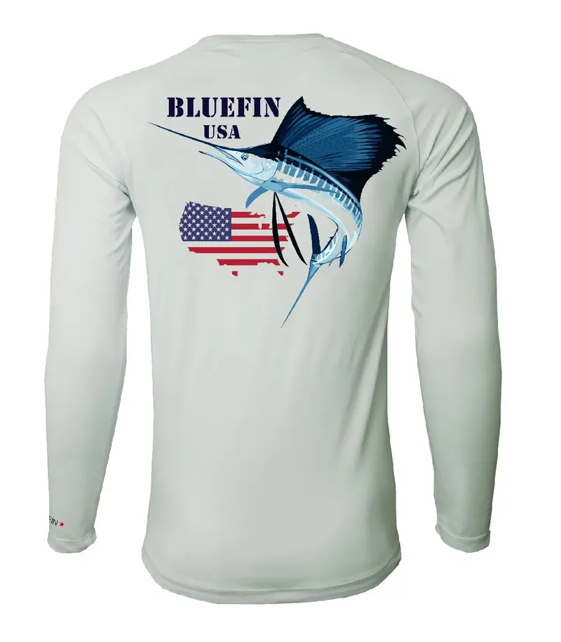 Bluefin Second Skin Rash Guard – Splash Blue/Grey Blend, Medium, Stretch-Fit Coverage 1