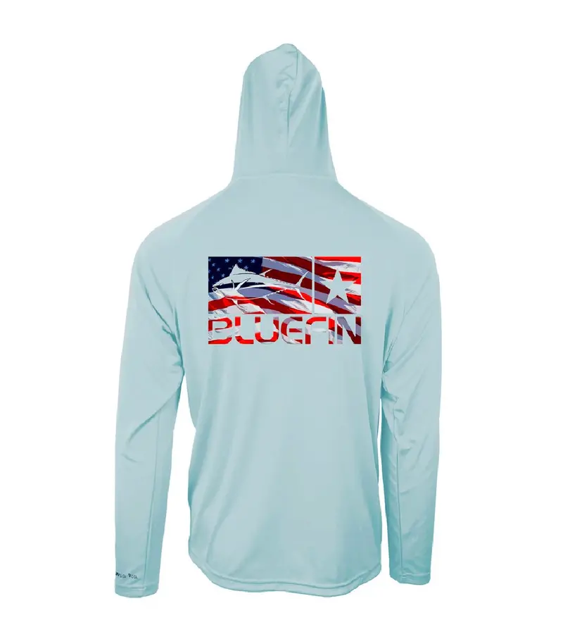 Bluefin Super Leggera Rashguard Hoodie – Ice Blue, Medium, Solar-Protective Fabric 1