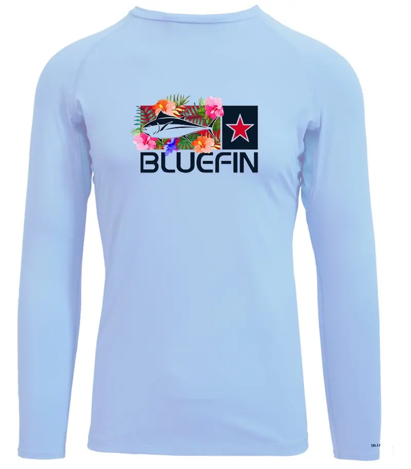 Bluefin Women'S Long-Sleeve Solar Performance Tee With Hibiscus Print And Logo 1