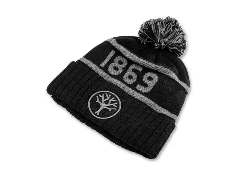 Boker Pom Beanie – Vintage 1869 Black Wool Hat 1
