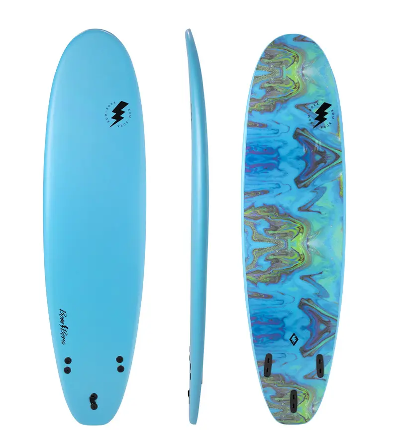 Bom Bora Blue Swirl 7' Soft Surfboard 1