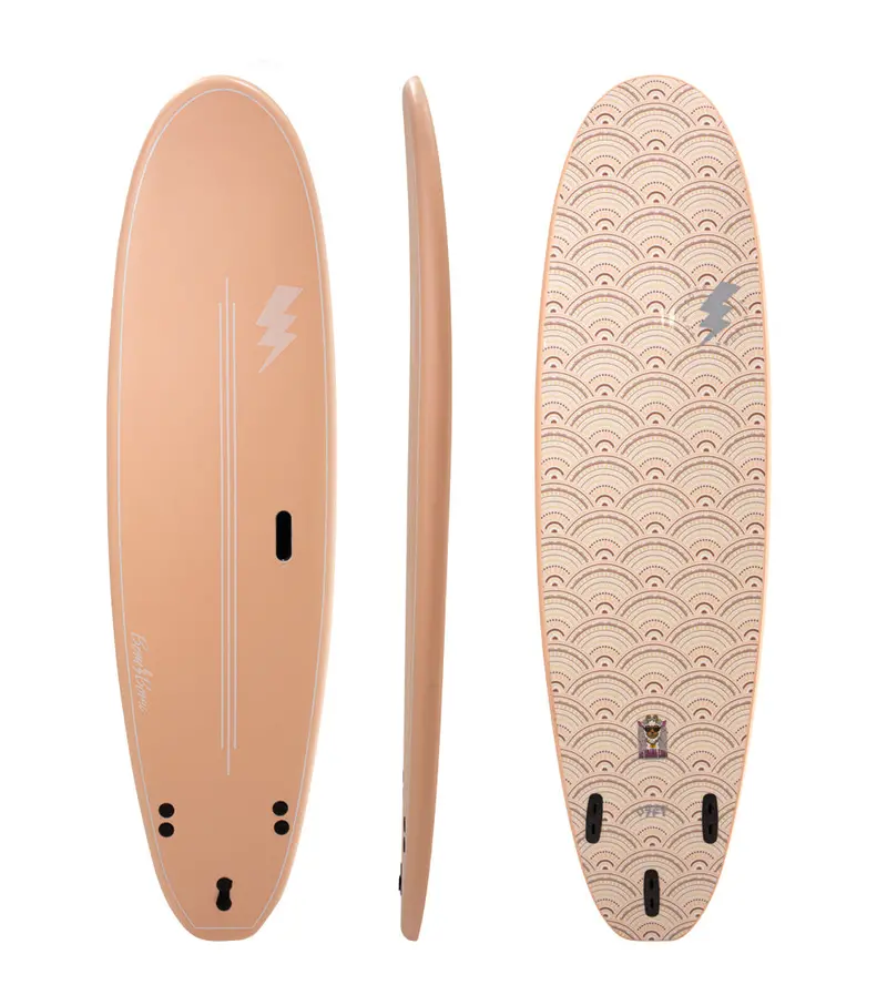 Bom Bora Soft Top Surfboard – Pale Peach Arches Artwork 1