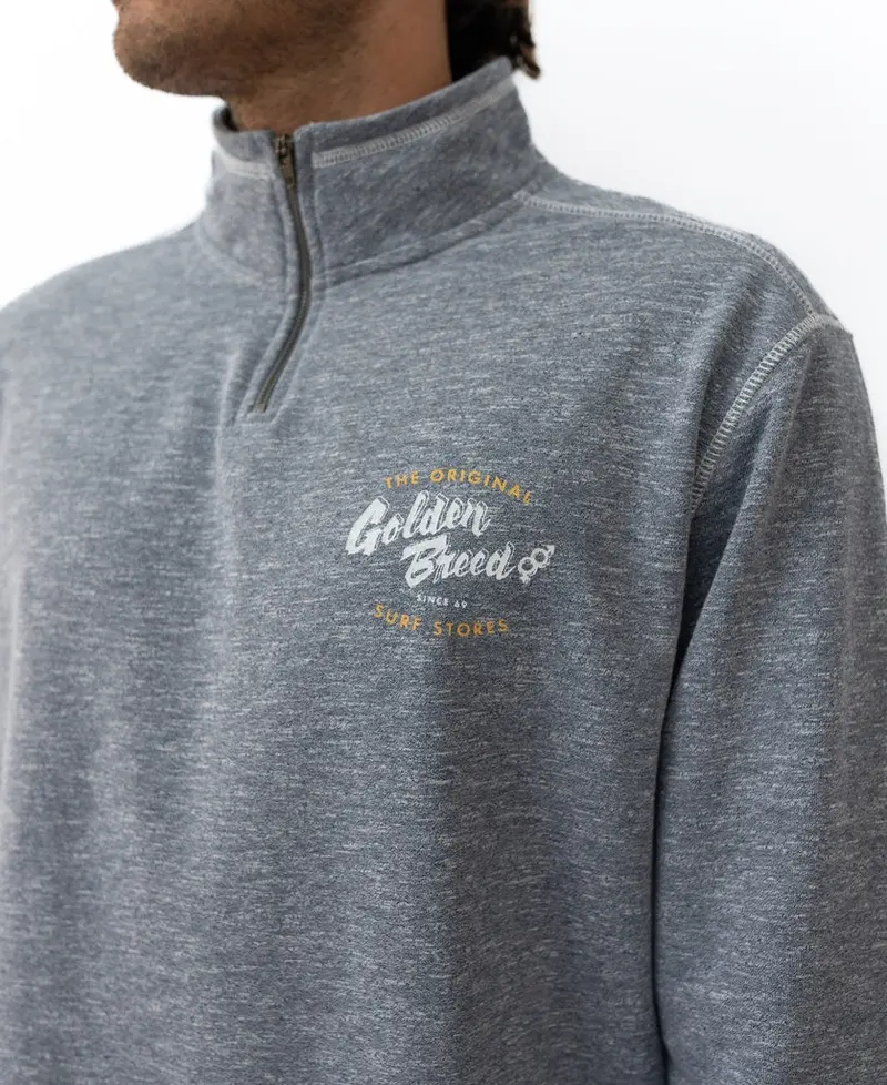 Break Quarter-Zip Raglan Top In Navy Marle 1